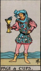 Page of Cups artwork for symbolism reference