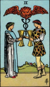 Two of Cups artwork for symbolism reference