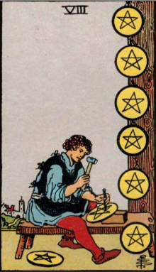 Eight of Pentacles tarot card