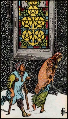 Five of Pentacles tarot card