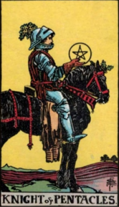 Knight of Pentacles artwork for symbolism reference