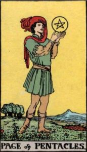 Page of Pentacles artwork for symbolism reference