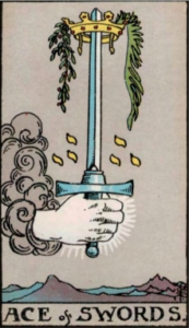 Ace of Swords artwork for symbolism reference