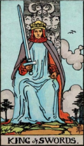 King of Swords artwork for symbolism reference