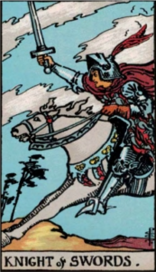 Knight of Swords artwork for symbolism reference