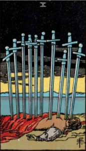 Ten of Swords artwork for symbolism reference