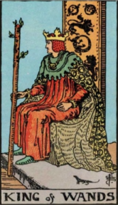 King of Wands artwork for symbolism reference