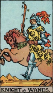 Knight of Wands artwork for symbolism reference