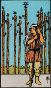 Nine of Wands artwork for symbolism reference