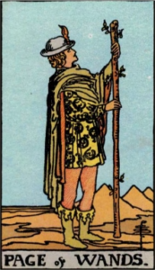 Page of Wands artwork for symbolism reference
