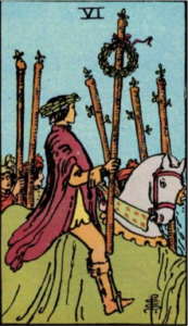 Six of Wands artwork for symbolism reference