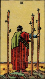 Three of Wands artwork for symbolism reference
